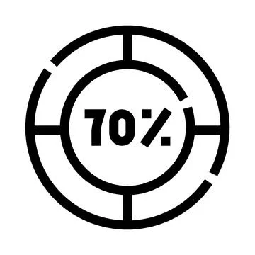 Seventy percent data loading progress circle infographic 스톡 일러스트
