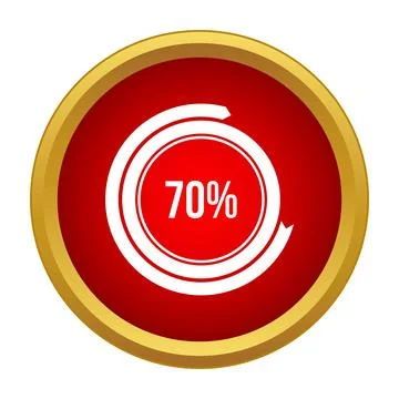 Seventy percent progress loading bar circle icon Stock Illustration