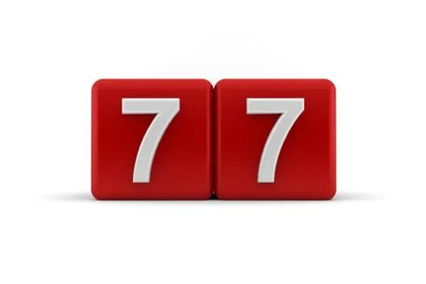 Seventy-seven on birthday cubes Stock Illustration