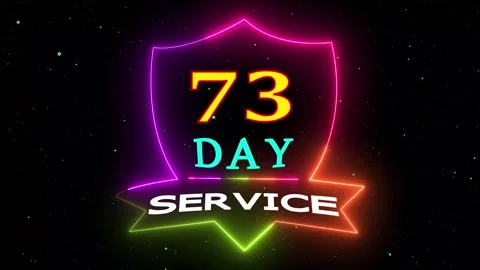 Seventy-three day service neon sign motion Stock Footage 330511237