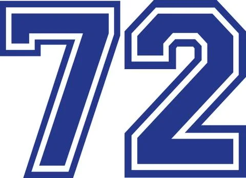 Seventy-two college number 72 Illustrazione stock