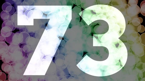 Seventy two to seventy three years birthday fade in/out animation with bokeh Stock Footage 108535264