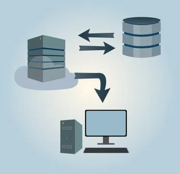 Sever database symbols Illustrazione stock