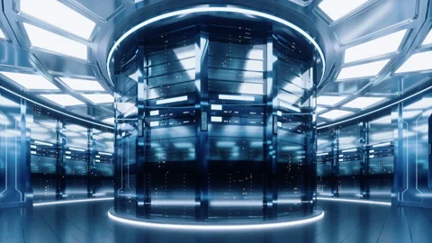 Sever racks and data center, big data and cloud computing concept, 3d rende.. Stock Footage 232869077
