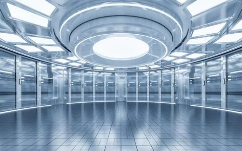 Sever racks and data center, big data and cloud computing concept, 3d rende.. Stock Illustration