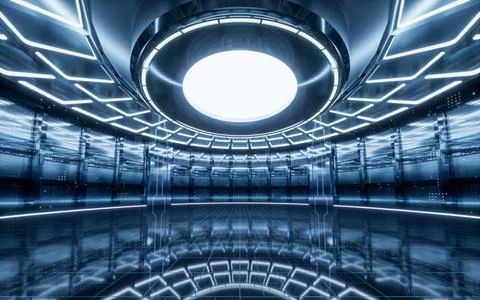 Sever racks and data center, big data and cloud computing concept, 3d rende.. Stock Illustration