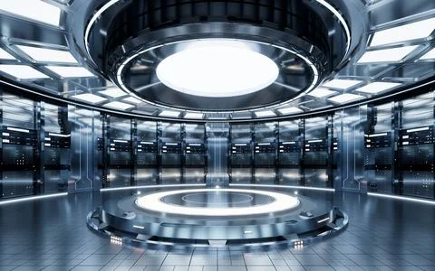 Sever racks and data center, big data and cloud computing concept, 3d rende.. Stock Illustration