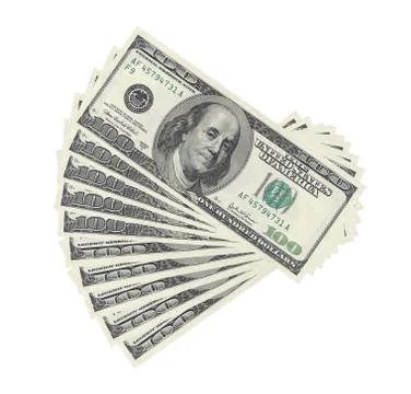 Several 100 dollar bills Stock Photos