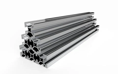 Several aluminum profile Stock Illustration