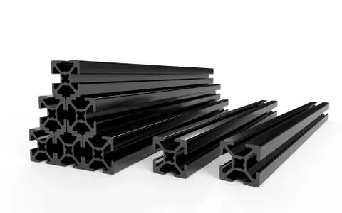 Several aluminum profile Stock Illustration