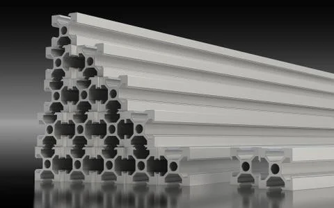 Several aluminum profile Stock Illustration