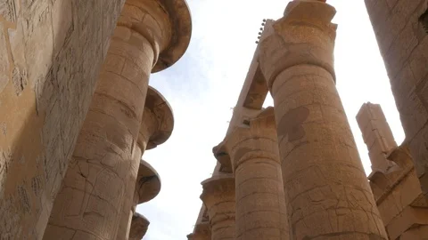 Several Ancient Columns in a Row Stock Footage 128038024