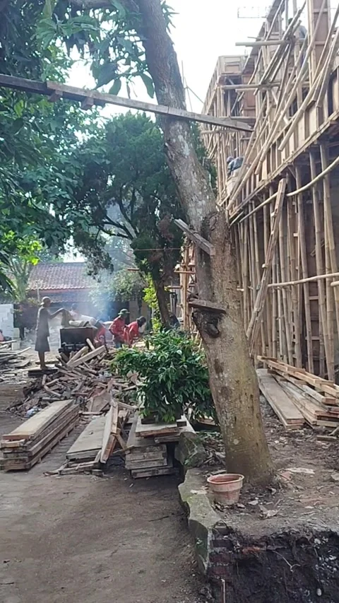 Several Asian construction workers Stock Footage 310527200