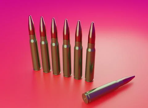 Several automatic cartridges mounted vertically and one dropped Stock Illustration