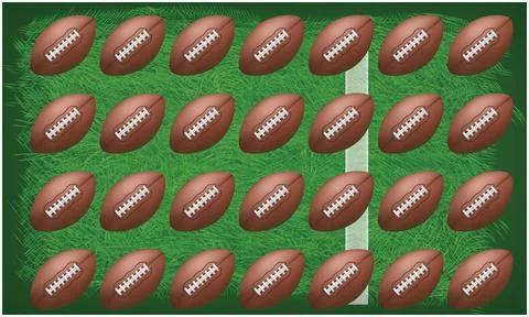 Several ball on a abstract green feild Illustrazione stock