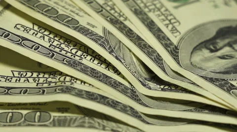 Several banknote to $100. Close-up. Rotation 스톡 동영상 44985367