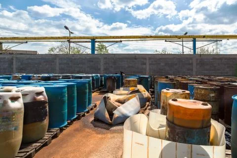 Several barrels of toxic Stock Photos