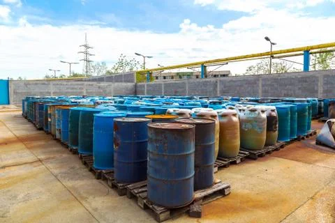Several barrels of toxic Stock Photos