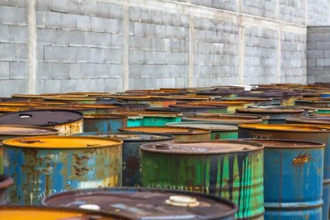 Several barrels of toxic Stock Photos