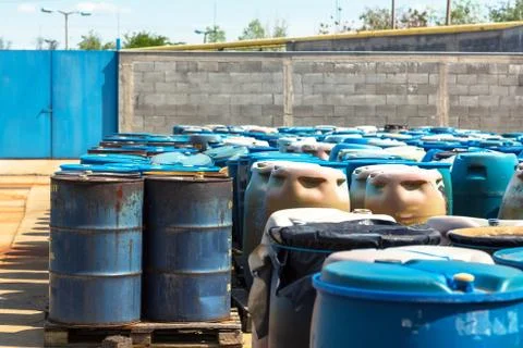 Several barrels of toxic Stock Photos