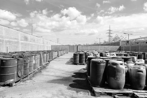 Several barrels of toxic Stock Photos