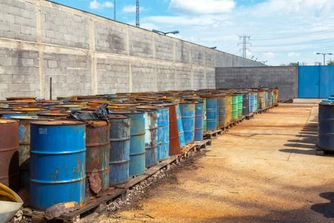 Several barrels of toxic Stock Photos