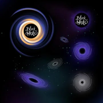 Several black holes Stock Illustration