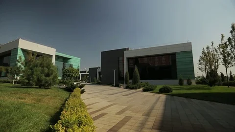 Several blocks of the modern building, bottom up, general shot Stock Footage 75985841