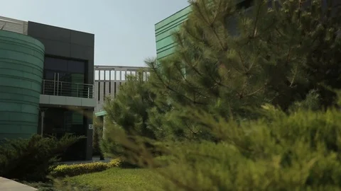 Several blocks of the modern building, bottom up, close-up Stock Footage 75986038