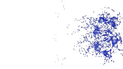 Several blue liquid streams flow. Advertising liquids were simulated and Stock Footage