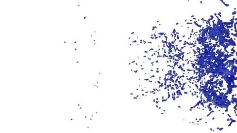 Several blue liquid streams flow. Advertising liquids were simulated and Stock Footage