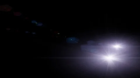 Several blue shining lights moving from right to left on black background in 4k Stock Footage 115697953