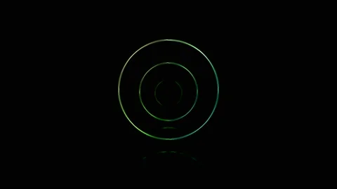 Several blurred neon circles inside each other on the black background. Stock Footage 131171941