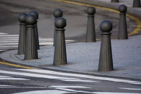 Several bollards Foto stock
