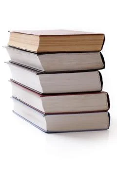 Several books on a white background Stock Photos