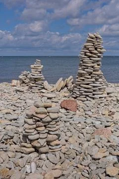 Several cairns. Stock Photos