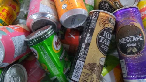 Several canned water. Stock Footage 218280168