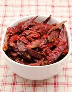 Several cayenne peppers Stock Photos