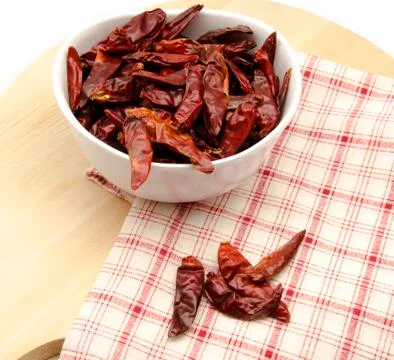 Several cayenne peppers Stock Photos