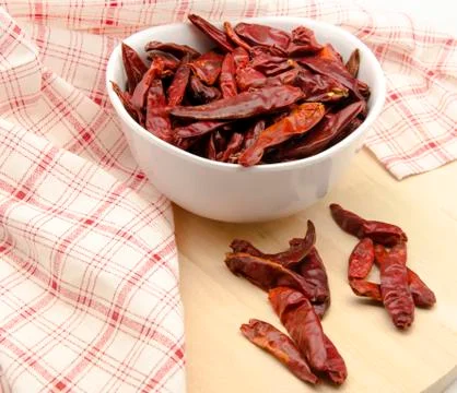 Several cayenne peppers Stock Photos