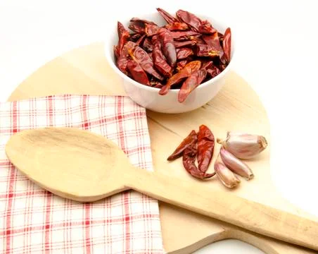 Several cayenne peppers Stock Photos