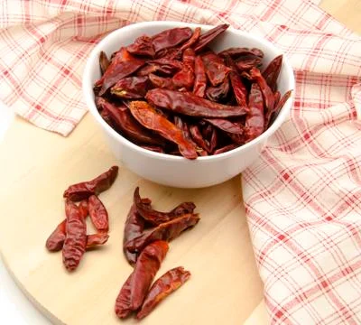 Several cayenne peppers Stock Photos