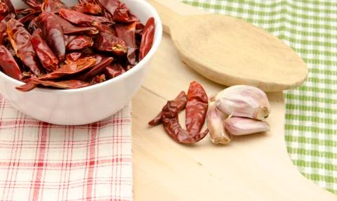 Several cayenne peppers Stock Photos
