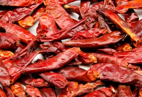 Several cayenne peppers Stock Photos