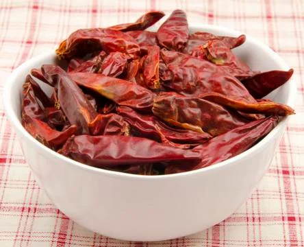 Several cayenne peppers Stock Photos