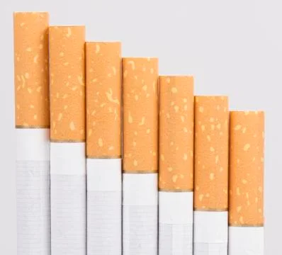 Several Cigarette isolated on a white background Stock Photos