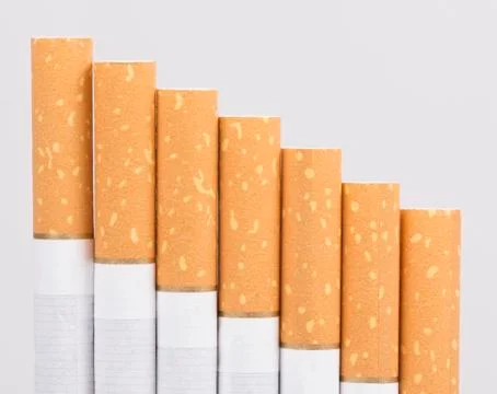 Several Cigarette isolated on a white background Stock Photos