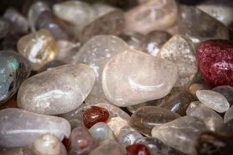 Several clear stones of different sizes Stock Photos