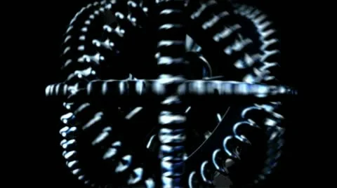 Several cogwheels are rotating on the same axis Stock Footage 12721707