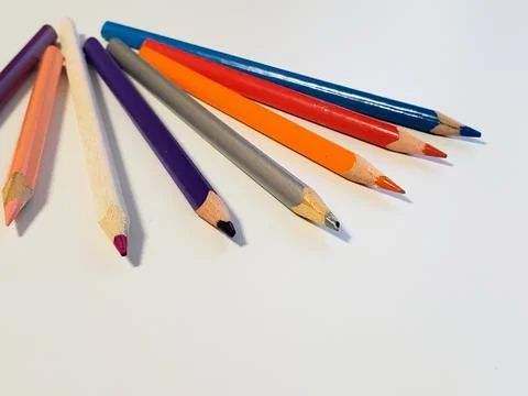 Several colored sharpened pencils Stock Photos